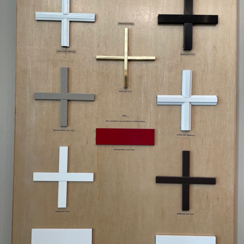 Display Board of Simulated Divided Lites (SDLs) & Internal Grilles